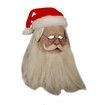 Jolly Christmas Disguise: Complete Santa Claus Costume with Latex Mask, Wig, Beard, and Outdoor Ornament for a Festive Holiday Look (Male)