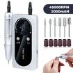 45,000 RPM Rechargeable Electric Nail Drill Machine with Portable Nail File for Gel Nail Polishing - Ideal for Home and Salon Manicure(Vibrant White)