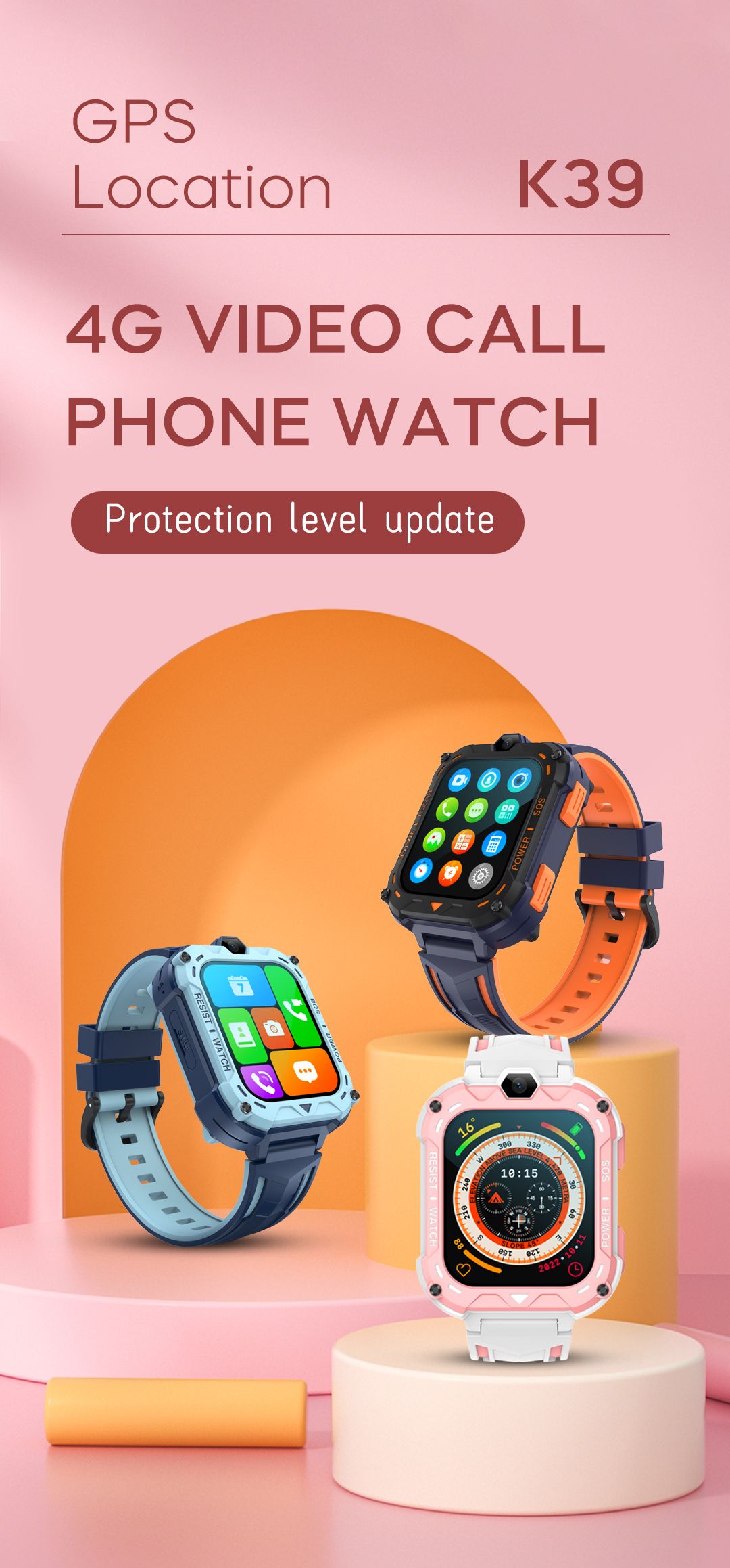 4G Smart SOS Watch for Kids with GPS, Video Call, Chat, Camera ...