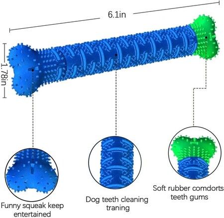 Toothbrush Design Dog Chew Toys for Small & Medium Breed Dogs,Tough & Durable for Dental