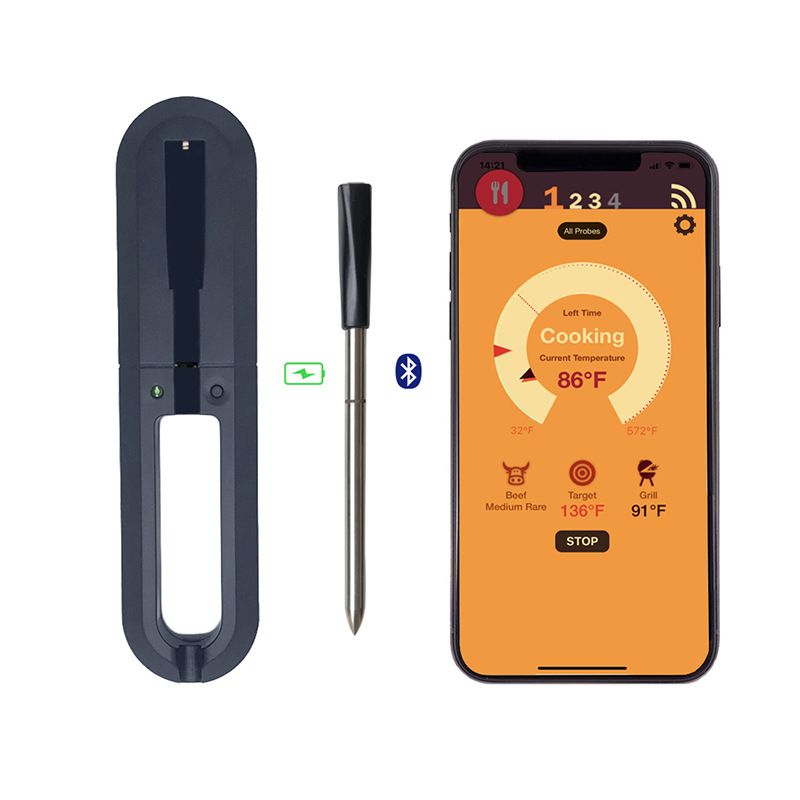 Bluetooth Wireless Meat Thermometer with Unlimited Range,Easy-to-read display