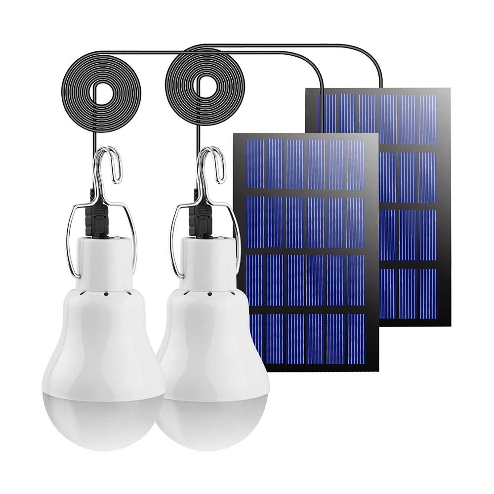 Bright LED Lighting Solar Rechargeable Emergency Light Bulbs for Indoor, Outdoor, and Camping