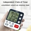 Digital 3-Channel Kitchen Timer: Count Down Timer with Dual and Triple Display (White)