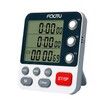 Digital 3-Channel Kitchen Timer: Count Down Timer with Dual and Triple Display (White)