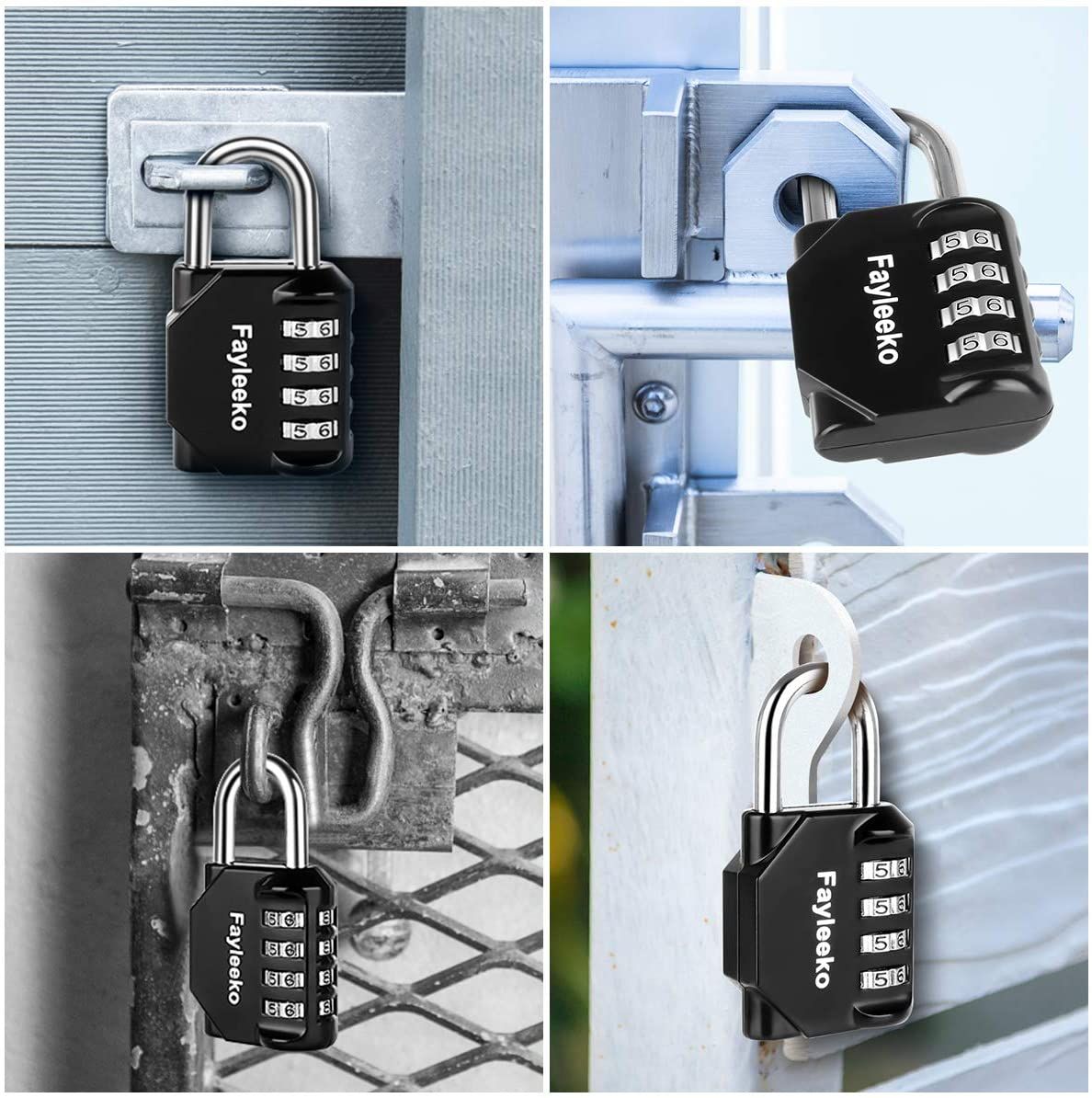 Secure 4-Digit Combination Padlock for School, Gym, and Outdoor Storage - Ideal for Lockers, Toolboxes, and Cabinets (Black)