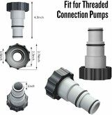 [2-Pack] Intex Compatible Replacement Hose Adapter with Collar for Threaded Connection Pumps