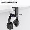 Adjustable Black Headphone Hanger - Rotating Clamp Stand for PC Gaming Headsets