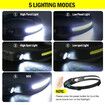 1PCS Rechargeable Headlamp Flashlight with 2 COB and 230 Degree Wide Beam,Adjustable headband and lightweight design - Perfect for Outdoor Enthusiasts and Professionals