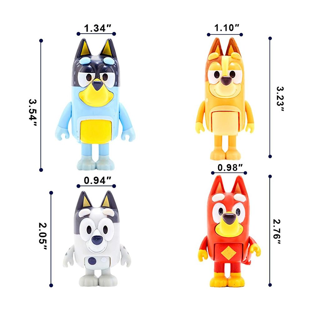 Bluey's Family Beach Day: Complete 12-Pack 2 to 3.5 Inch Wolfs Bluey Action Figures Toys Playset for Endless Imaginative Adventures Perfect Kids Gift