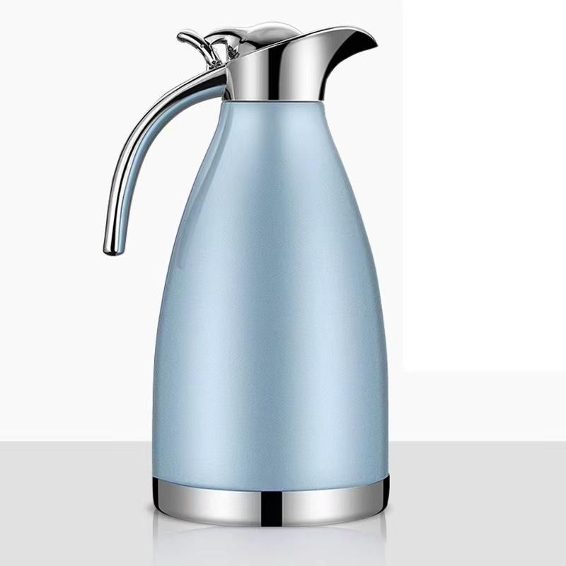 Premium Stainless Steel Thermal Carafe - Double Wall Vacuum Insulated for Ultimate Temperature Retention (2 Liter, Blue)