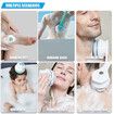 Powerful Deep Cleanse Electric Body Brush with Rotating Scrubber, 5 Attachments, Rechargeable Brush Heads IPX67 Waterproof (White)