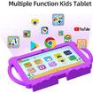 Tech-Savvy 7 inch Kids Tablet with 32GB ROM Android 11.0, Toddler Tablet with Bluetooth, WiFi, GMS, Parental Control, Dual Camera, Shockproof Case, Educational, Games (Purple)