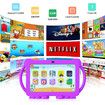 Tech-Savvy 7 inch Kids Tablet with 32GB ROM Android 11.0, Toddler Tablet with Bluetooth, WiFi, GMS, Parental Control, Dual Camera, Shockproof Case, Educational, Games (Purple)