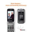 5900mAh Dual Screen Senior Cellphone Flip Phone with SOS Button, Big Buttons HD Screen, Flashlight, and Long Battery Life (Gold)