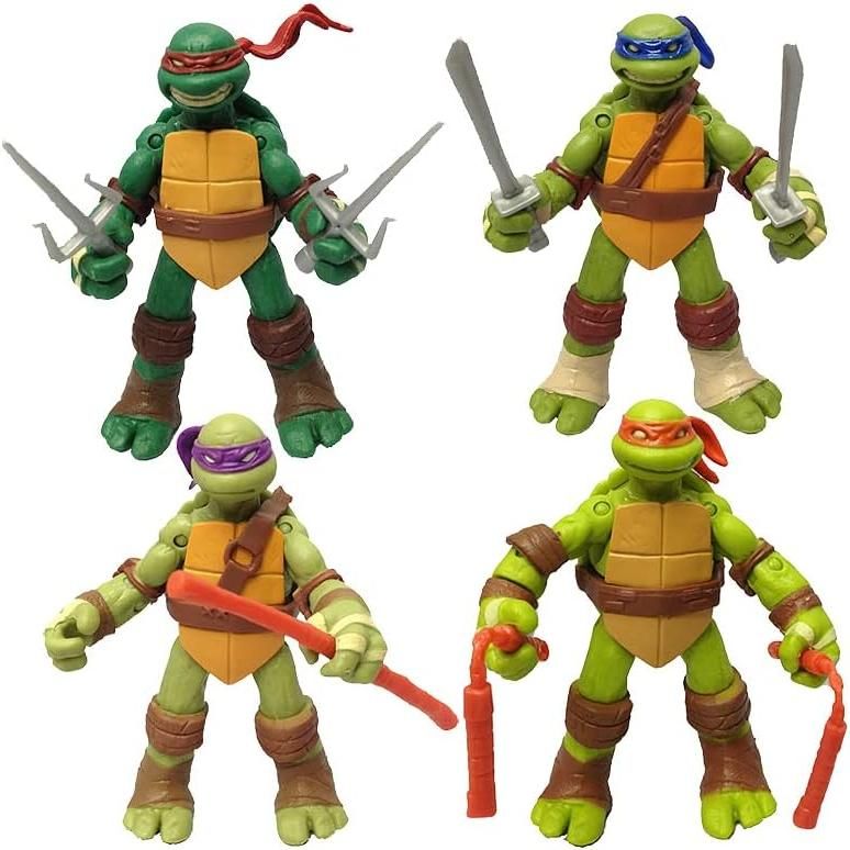 Cowabunga! Ninja Turtles Mutant Mayhem Basic Figure 4-Pack for Ages 3-12