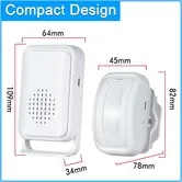 Motion Sensor Doorbell with 2 Sensors 1 Receiver for Enhanced Business Security, Audible Welcome Buzzer for Customer Entry