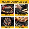 Heavy Duty Cast Iron Burger Press - 6.9Inch Round Bacon Grill Press for Sandwiches and Paninis