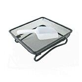 Outdoor Platform Ground Bird Feeder - Durable Metal Mesh Design with Bird Seed Scoop