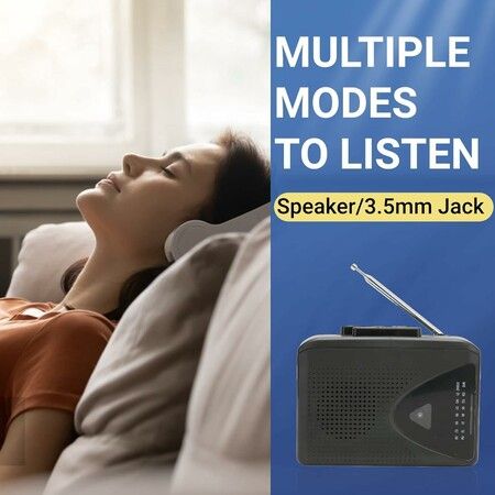 Portable Walkman Cassette Tape Player with AM/FM Radio and NO Recording, Compact & lightweight for ultimate convenience