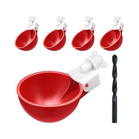 Automatic Chicken Water Feeders with Saw for Buckets and Boxes(5-Pack) - Perfect for Poultry, Ducks, Geese, Turkeys, and Bunnies