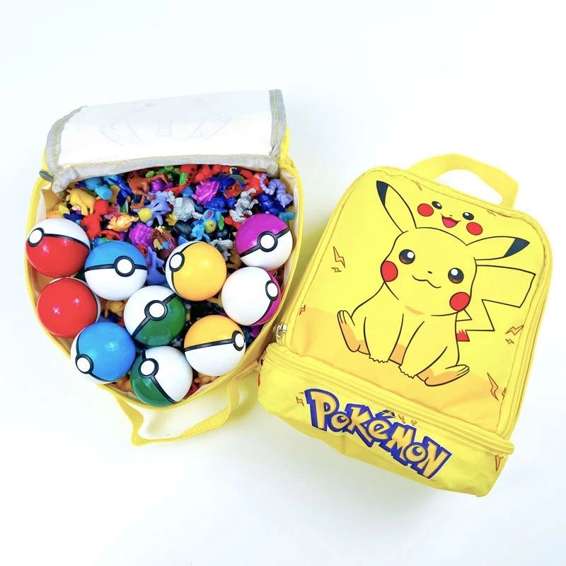 144-Piece Pokemon Anime Figure Set with Convenient Storage Bag for Kids and Gift Givin