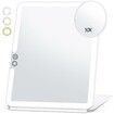 Large Travel Makeup Mirror with 10X Magnification, 3 Color,Rechargeable Lighting, and Portable Ultra Slim Design