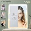 Large Travel Makeup Mirror with 10X Magnification, 3 Color,Rechargeable Lighting, and Portable Ultra Slim Design