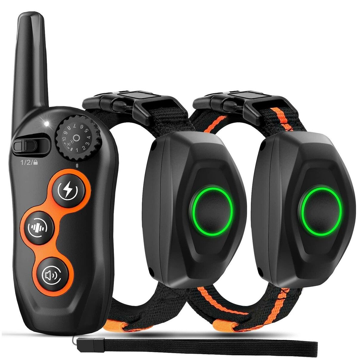 IPX7 Waterproof Anti Bark 2 Dogs Electric Shock Collar with  1300ft Remote Range Training Control, Beep Vibration Shock 3 Training Modes, Rechargeable Ecollar for Small Medium Large Dogs