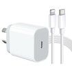 iPhone 20W Fast Charger USB-C Power Delivery Wall Plug 6ft Lightning Cable Quick Charge Data Sync iPhone14 13 12 11 Pro Max Mini Xs Xr X 8 iPad