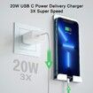 iPhone 20W Fast Charger USB-C Power Delivery Wall Plug 6ft Lightning Cable Quick Charge Data Sync iPhone14 13 12 11 Pro Max Mini Xs Xr X 8 iPad