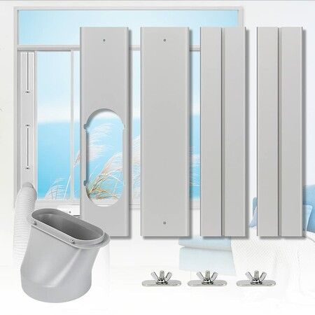Adjustable Window Kit for Portable Air Conditioners, Fits Vertical/Horizontal Sliding Windows (67-220cm), Compatible with 130/150mm Hoses