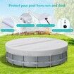 Waterproof and Dustproof 12FT Solar Pool Cover with Drawstring for Above Ground Pools(Silver)