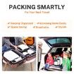 Efficient Travel Luggage Organizer 6 PCs Suitcase Compression Packing Green Coloured