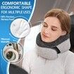 Adjustable Travel Neck Pillow with Chin Support for Optimal Comfort and Support-100% Pure Memory Foam Grey