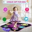 Electronic Music Dance Mat with Colorful LED lights,Wireless Bluetooth perfect for Girls aged 4-12