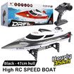 HJ806 RC Speed Boat: 200m Long Distance Remote Control Boat with Auto Flip Function for Pools and Lakes (Black)