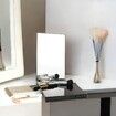 360 Degree Rotation 3-Way Trifold Haircut Mirror Get the Perfect Angle for Home Haircuts and Shaves(Black)