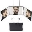360 Degree Rotation 3-Way Trifold Haircut Mirror Get the Perfect Angle for Home Haircuts and Shaves(Black)