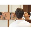 360 Degree Rotation 3-Way Trifold Haircut Mirror Get the Perfect Angle for Home Haircuts and Shaves(Black)
