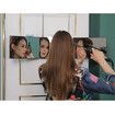 360 Degree Rotation 3-Way Trifold Haircut Mirror Get the Perfect Angle for Home Haircuts and Shaves(Black)