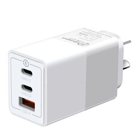 65W 3-Port Type C GaN Wall Charger Adapter for iPhone 14/13/13Pro,Samsung S23/S22,MacBook Pro/Air,iPad
