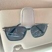 Sunglasses/Ticket/Card Holder,Eyeglass Storage Mount for Car Visor: Magnetic Leather Clip for Convenient Storage(Grey)