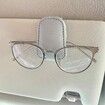 Sunglasses/Ticket/Card Holder,Eyeglass Storage Mount for Car Visor: Magnetic Leather Clip for Convenient Storage(Grey)