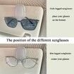 Sunglasses/Ticket/Card Holder,Eyeglass Storage Mount for Car Visor: Magnetic Leather Clip for Convenient Storage(Grey)