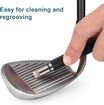 Golf Club Groove Sharpener & Cleaner: Enhance Backspin for Wedges & Irons (U & V-Grooves) Black