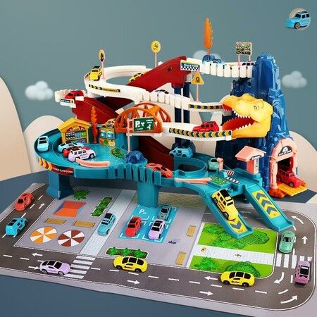 Electric -Rail Car: Curve Road Puzzle Toy with Winding Adventure Drive for Kids