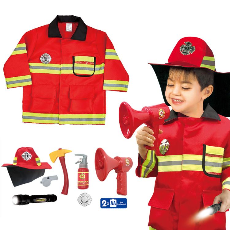 Kids Firefighter Costume Role Play Set for Ages 3-7