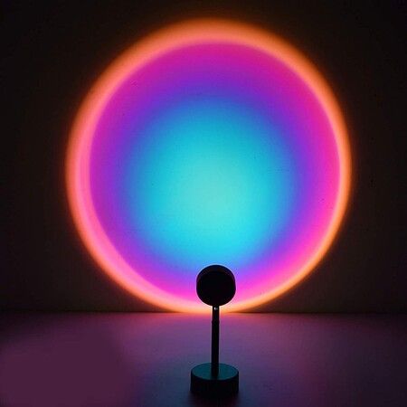 USB Charging LED Sunset Projection Lamp, Rainbow Floor Stand Night Light for Living Room Bedroom