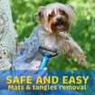 Safe Dog Grooming Dematting Comb/2-Sided Undercoat Rake with wide and fine teeth for Easy Mats & Tangles Removing