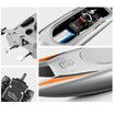 High-Speed RC Racing Boat: Electric Speedboat with 2 Batteries and Remote Control (25KM/H, Silver)